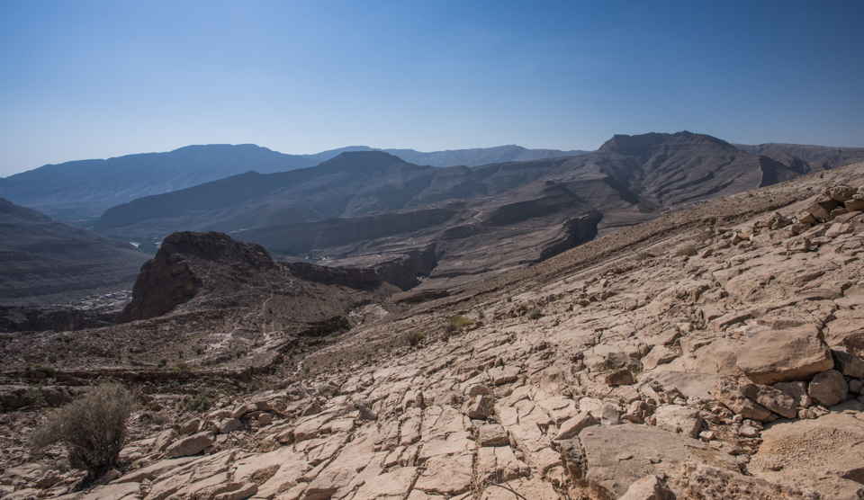 Descending into Wadi Bani Khalid